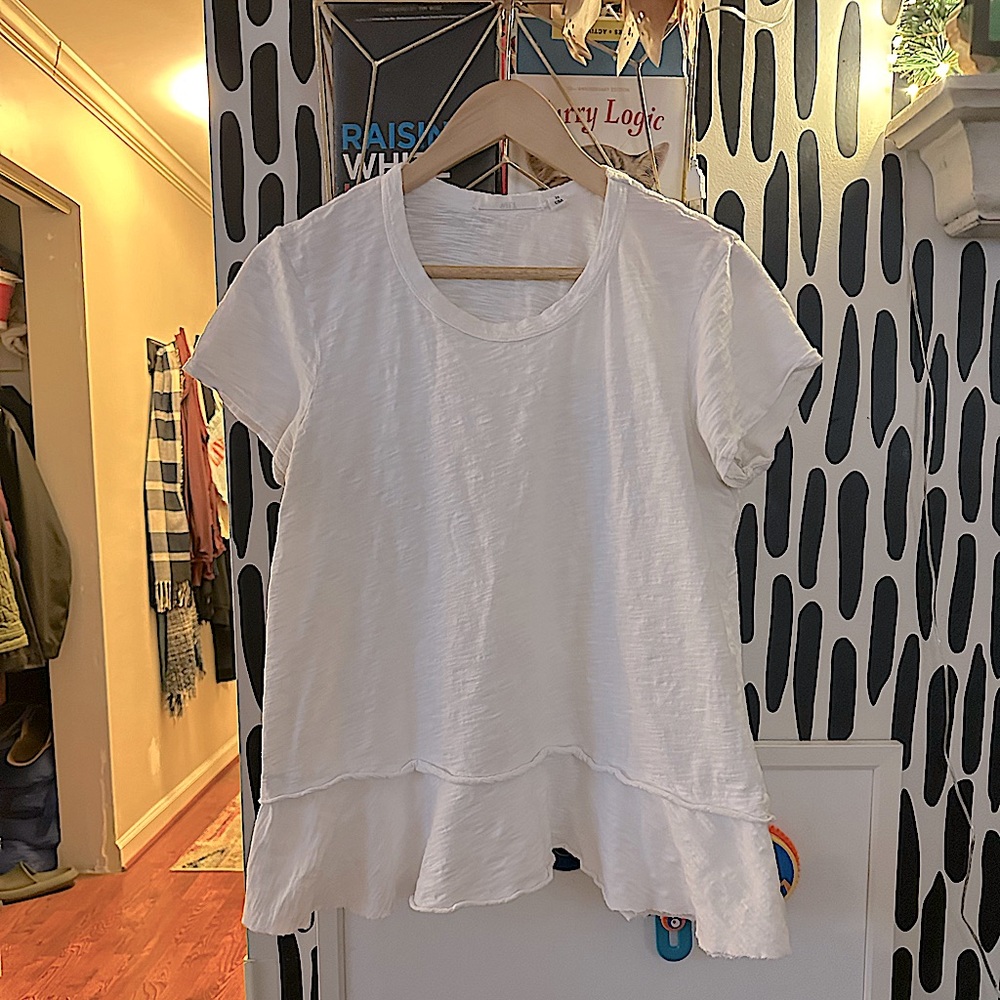 Wilt - Layered Hem Basic Tee - White